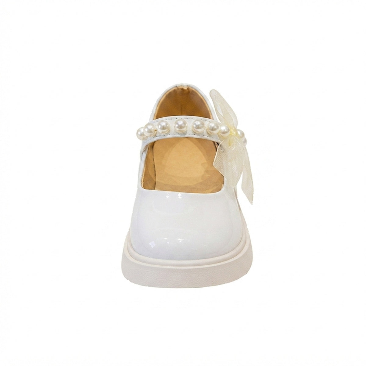 GIRLS' PEARL STRAP BOW MARY JANES