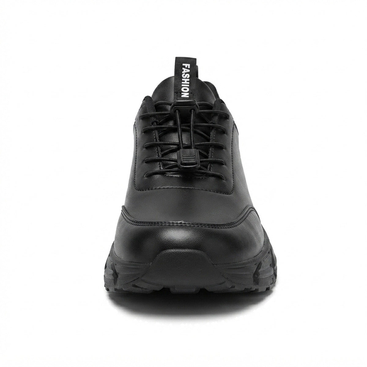 ALL-BLACK LEATHER WALKING SHOES