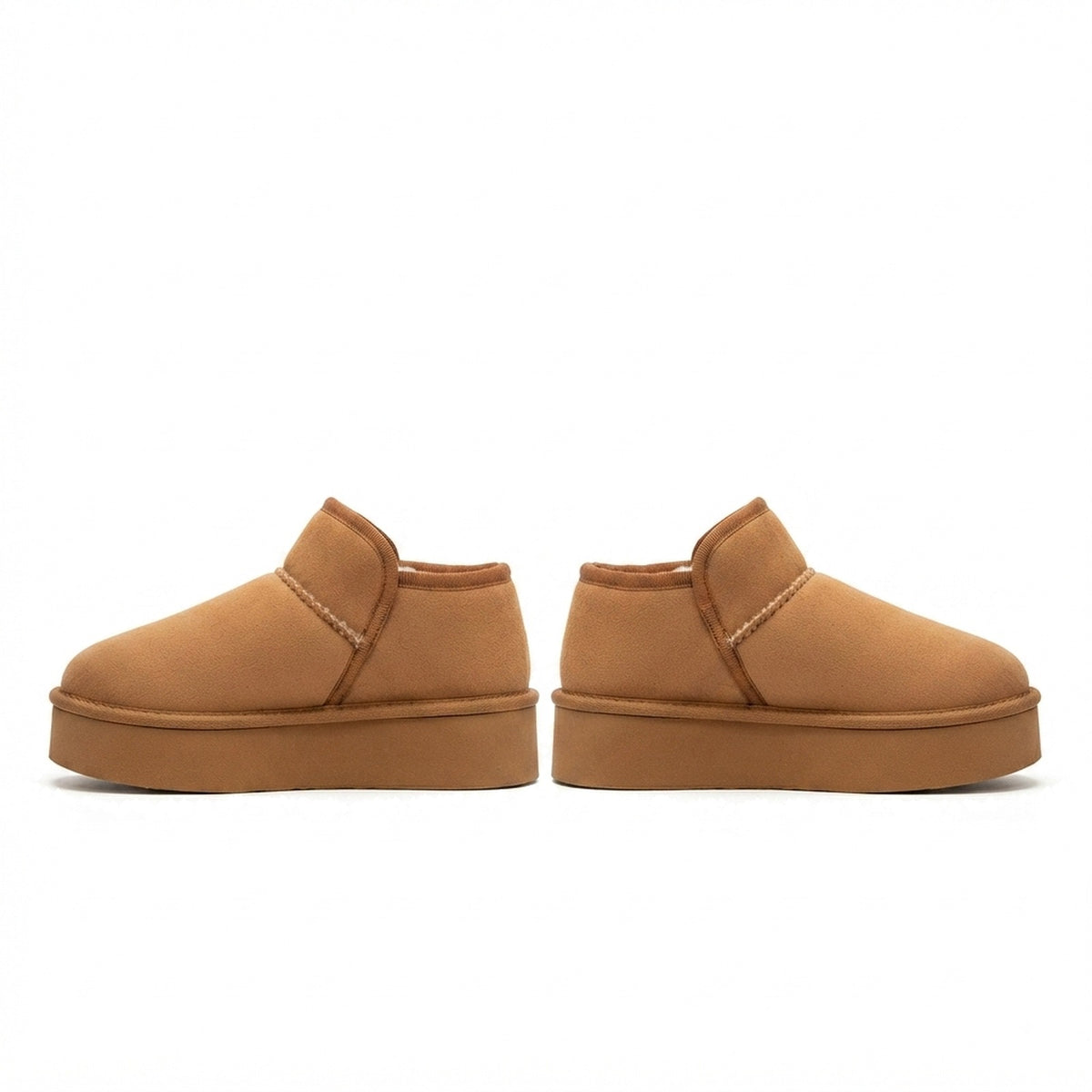 PLATFORM FAUX SUEDE ANKLE BOOTS