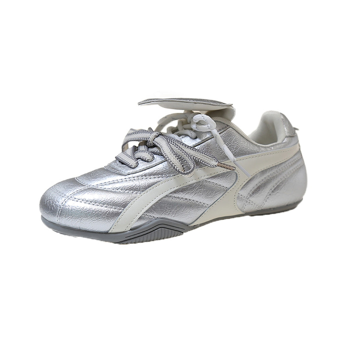 METALLIC FOLD OVER TONGUE SNEAKERS