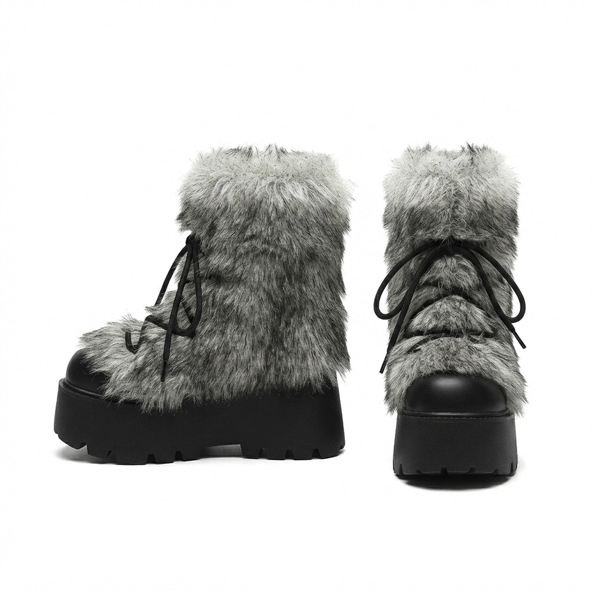 FAUX FUR PLATFORM SNOW BOOTS