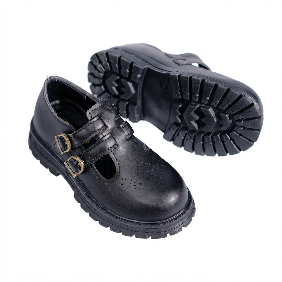 Kids' T-Bar Buckle Lug Sole Shoes