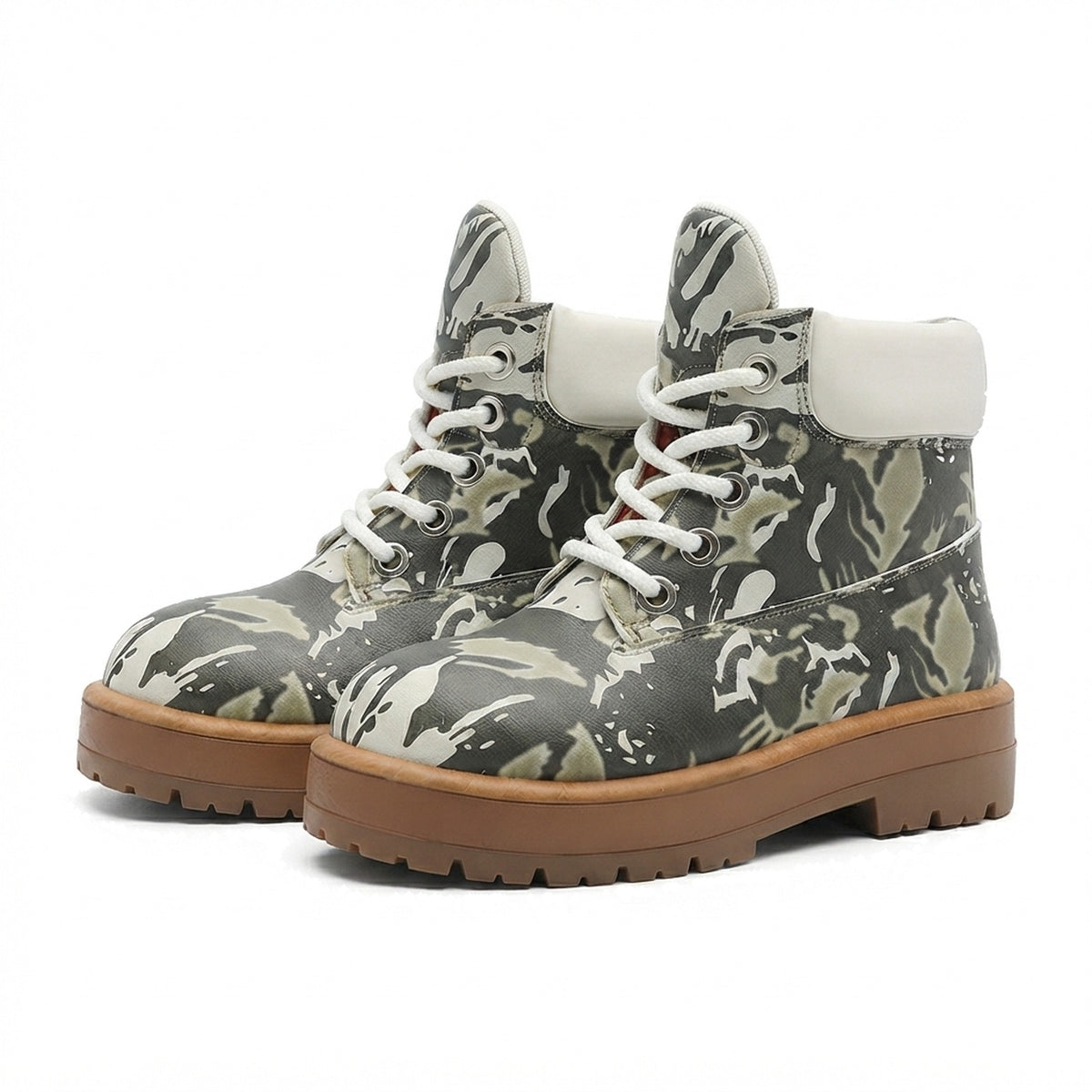 MEN'S CAMO PRINT LACE-UP BOOTS