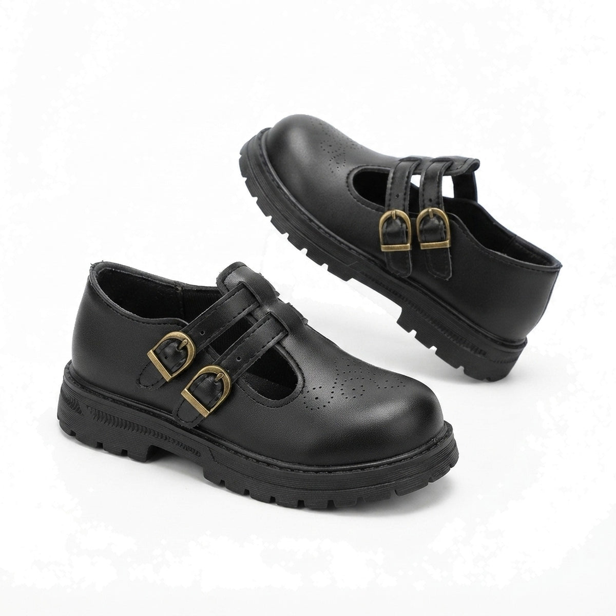 Kids' T-Bar Buckle Lug Sole Shoes