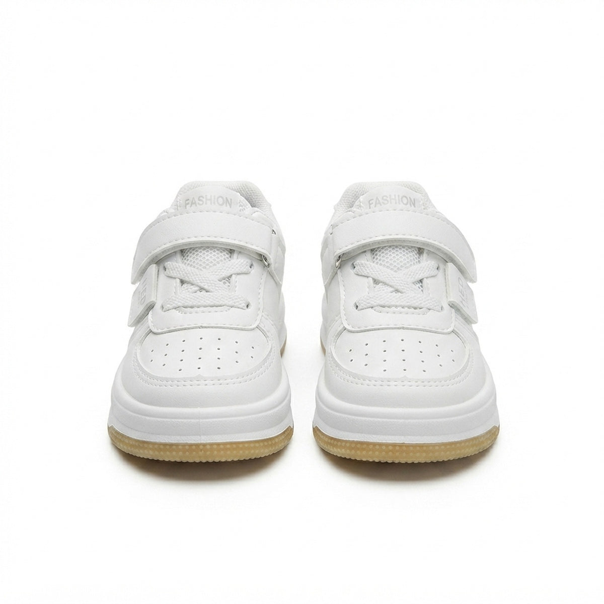 KIDS' WHITE VELCRO COURT SNEAKERS