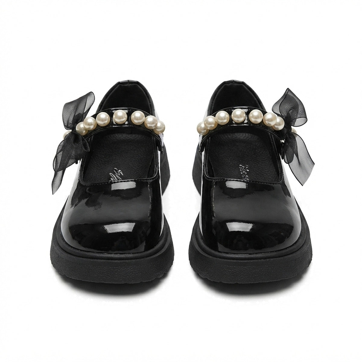 GIRLS' PEARL STRAP BOW MARY JANES