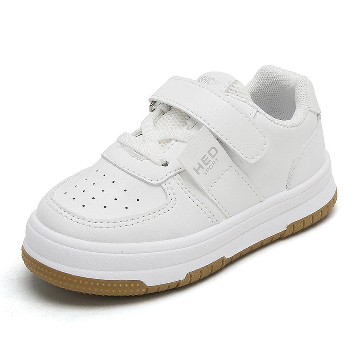 KIDS' WHITE VELCRO COURT SNEAKERS
