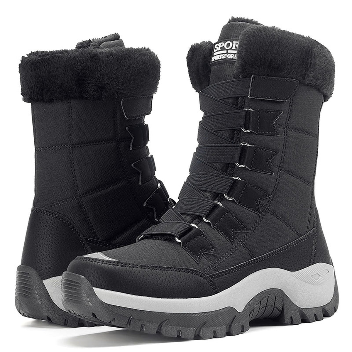 TALL FAUX FUR SNOW BOOTS