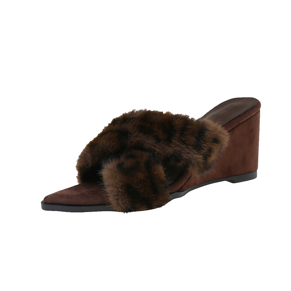 CROSSOVER FAUX FUR MULES