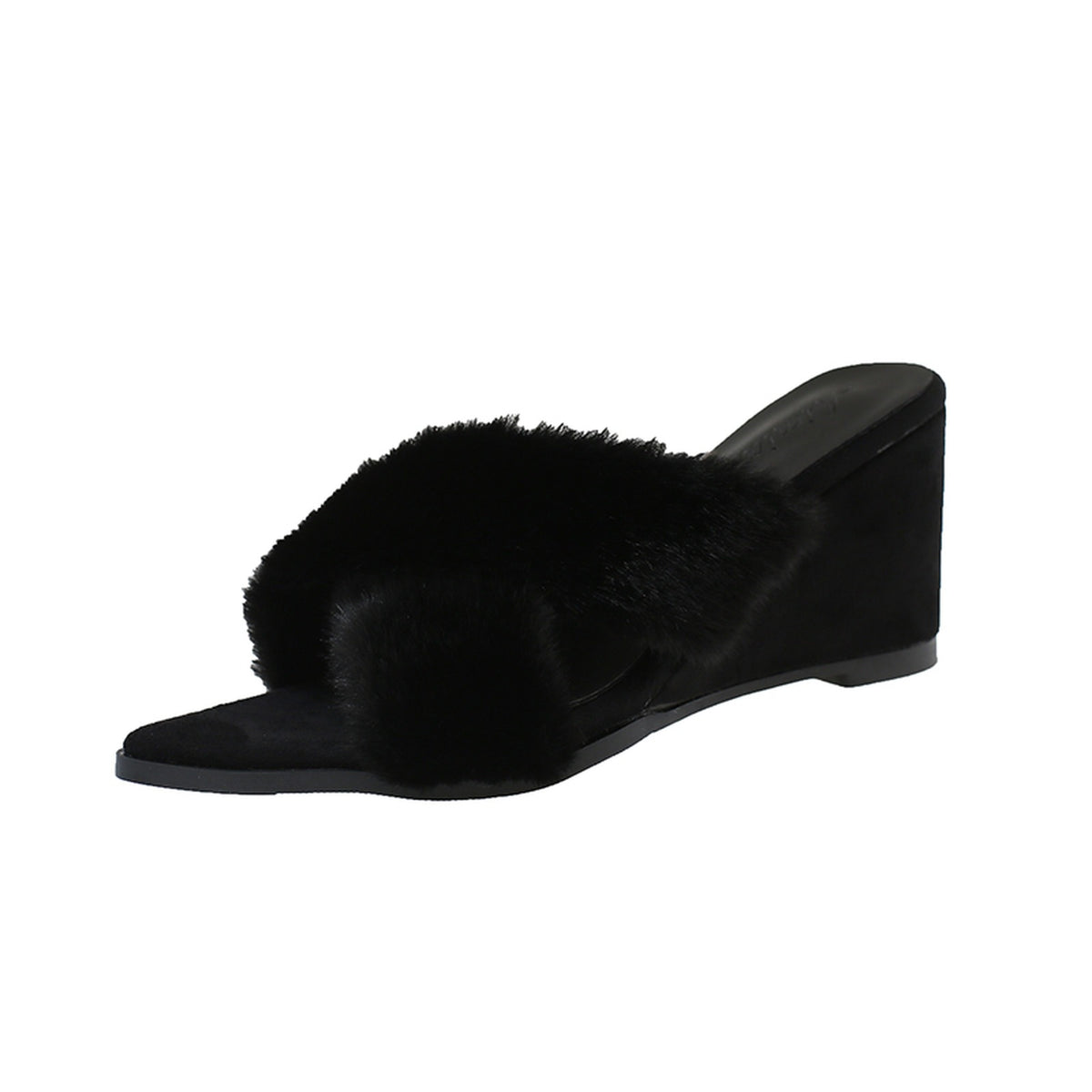 CROSSOVER FAUX FUR MULES
