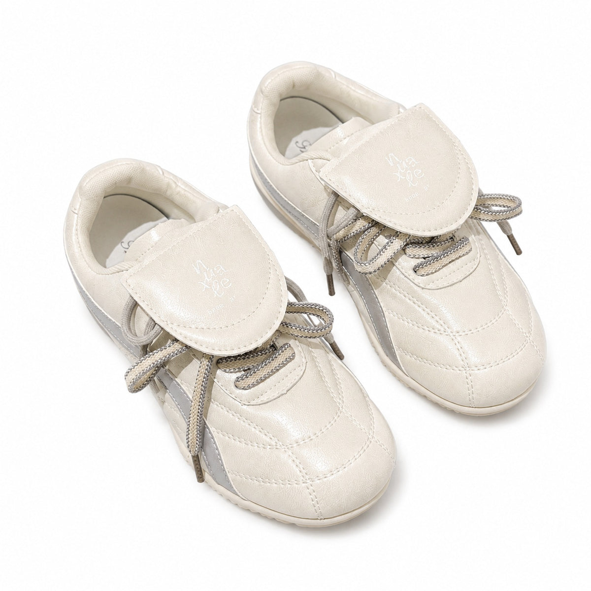 METALLIC FOLD OVER TONGUE SNEAKERS