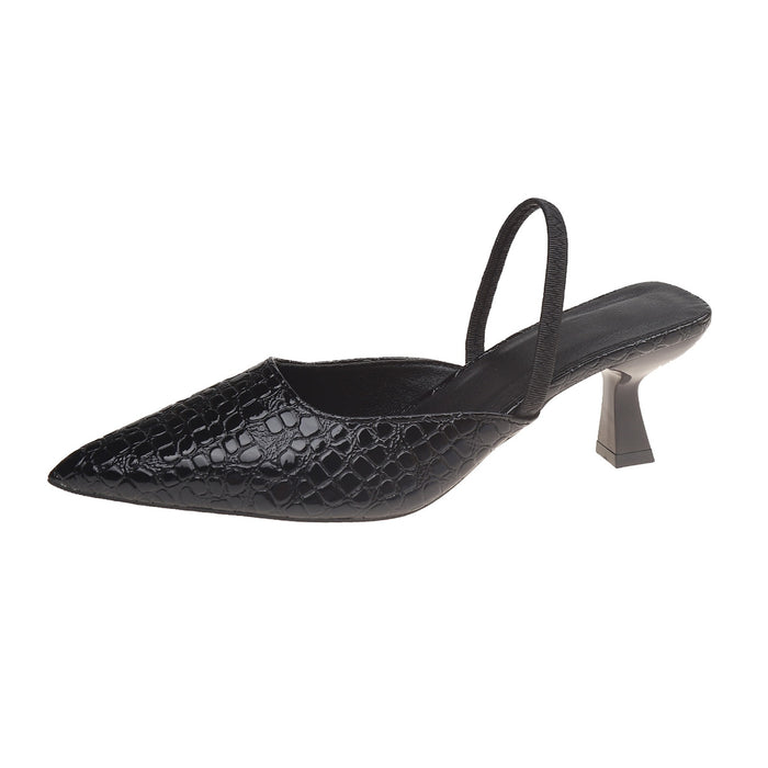 Women's Croc Embossed Pointed Slingback Heels