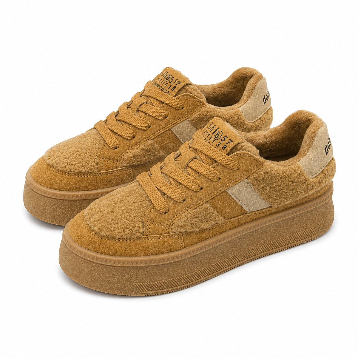 TEDDY FLEECE CHUNKY PLATFORM SNEAKERS