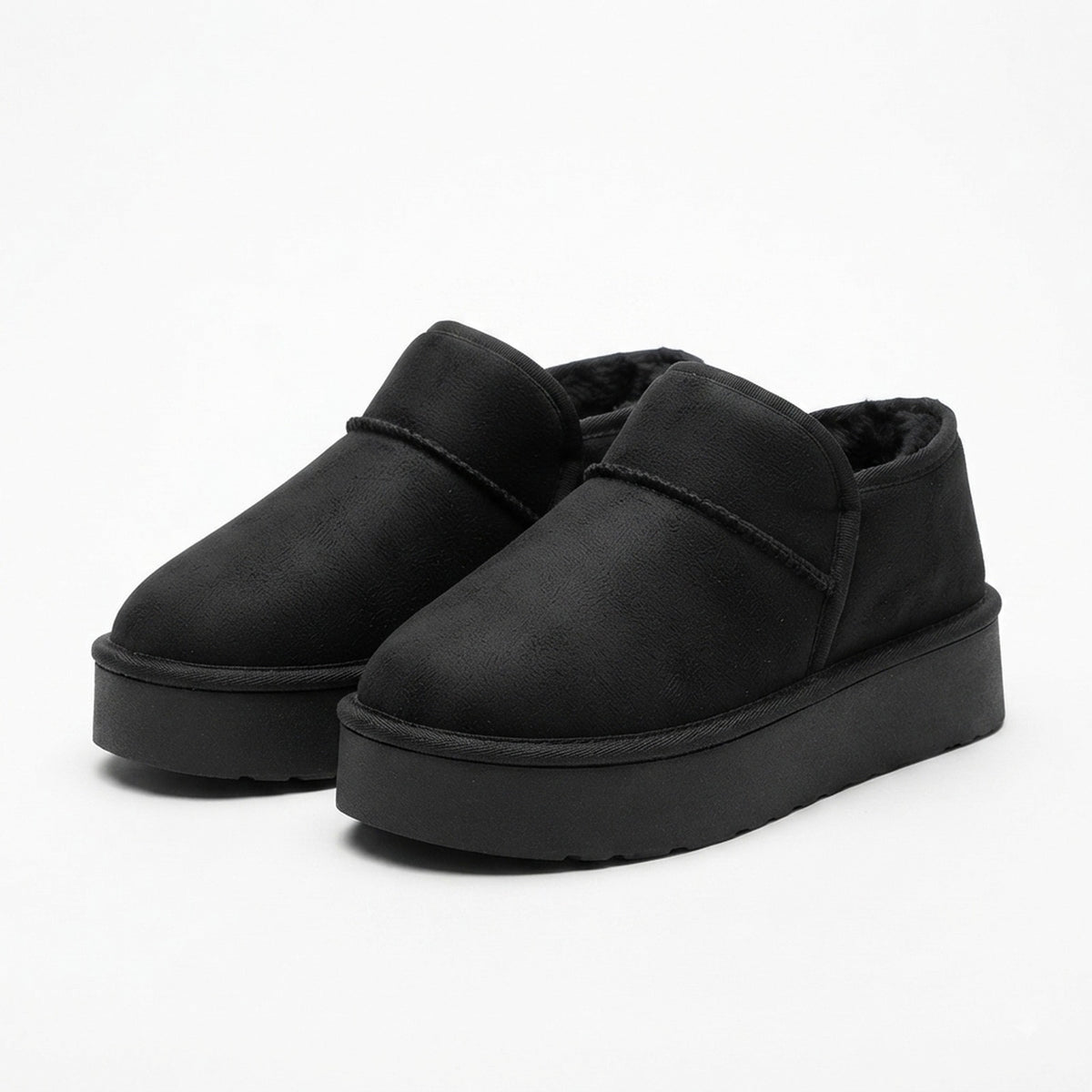 PLATFORM FAUX SUEDE ANKLE BOOTS