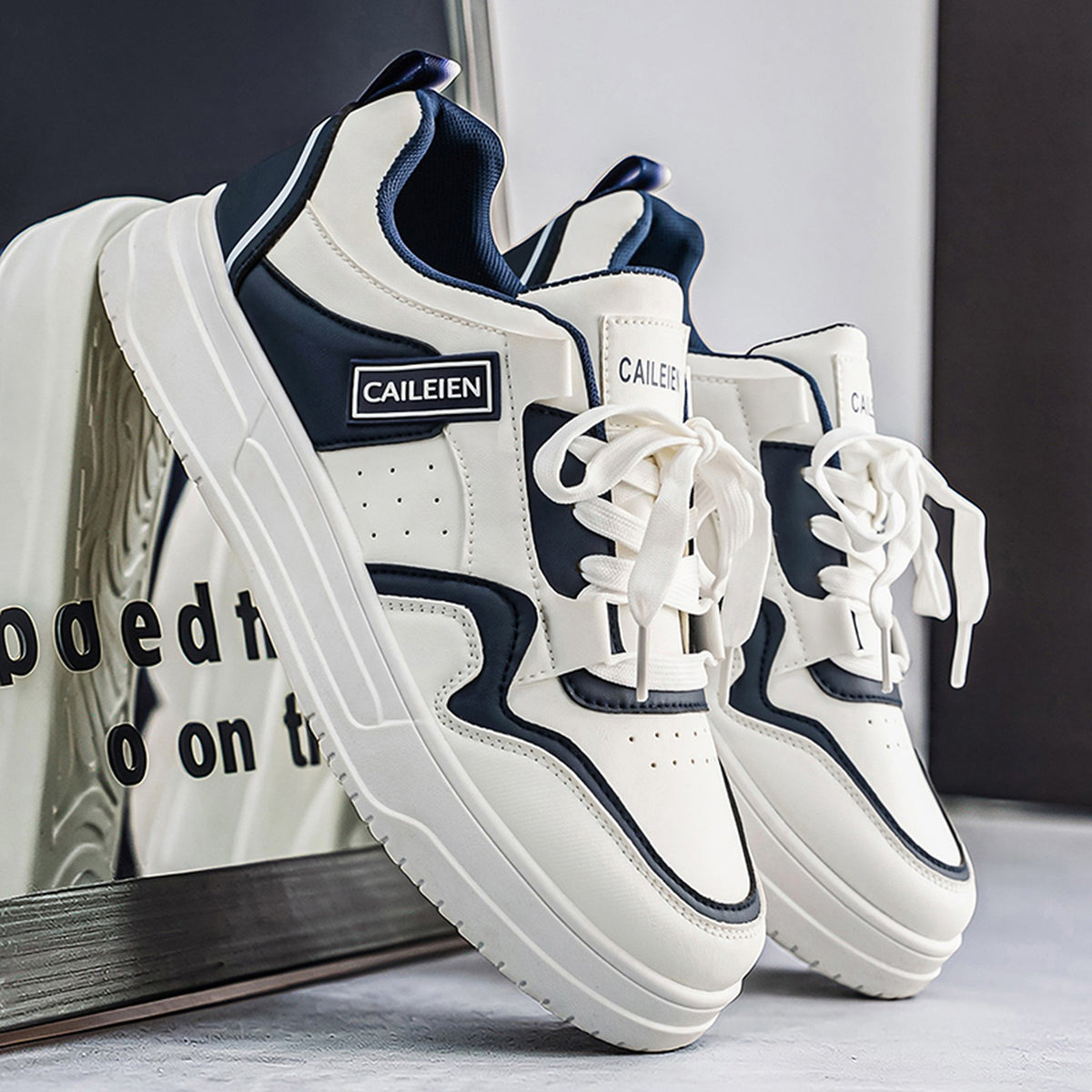 Men's Panelled Court Sneakers