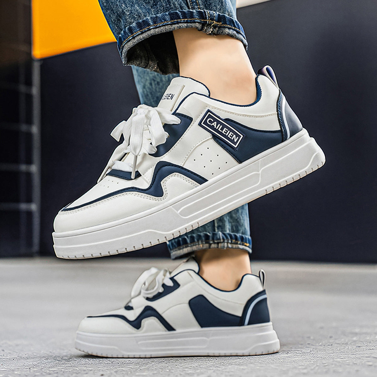 Men's Panelled Court Sneakers