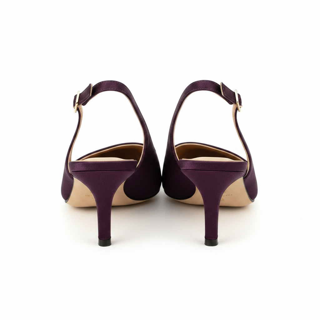 Women's Classic Satin Slingback Kitten Heels