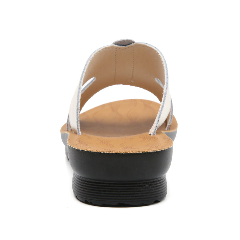 COMFORT VEGAN LEATHER WEDGE SLIDES