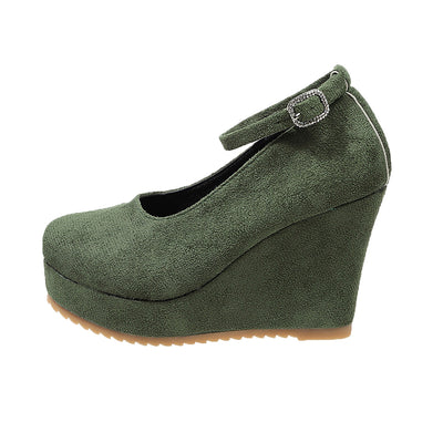 Women's Forest Green Wedge Heels