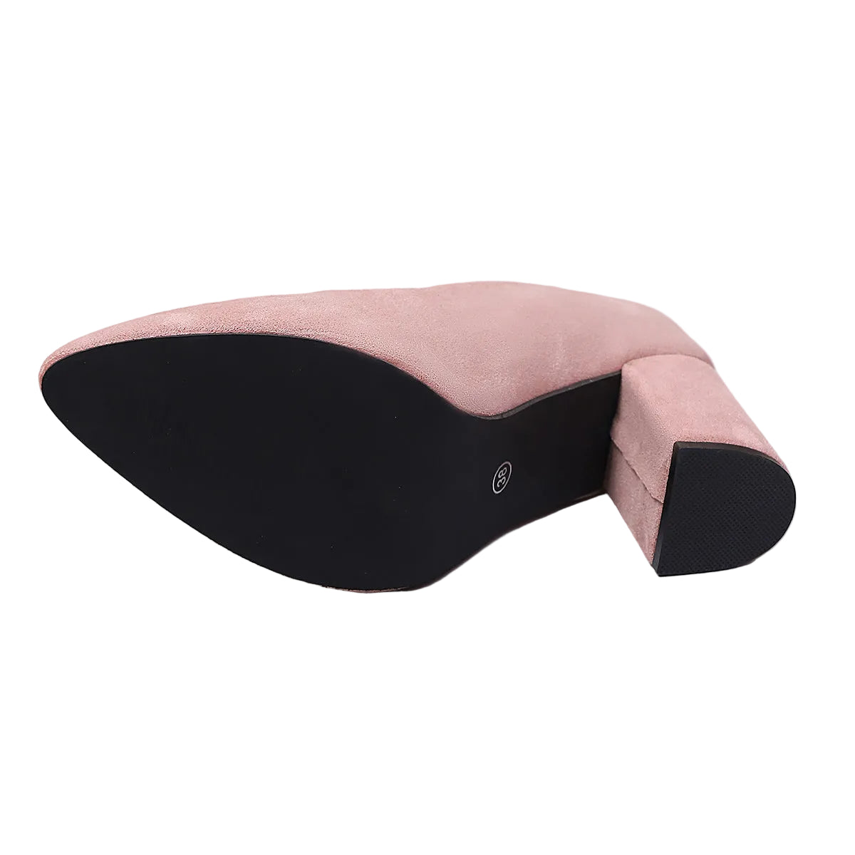 BLUSH SUEDE BLOCK HEEL PUMPS