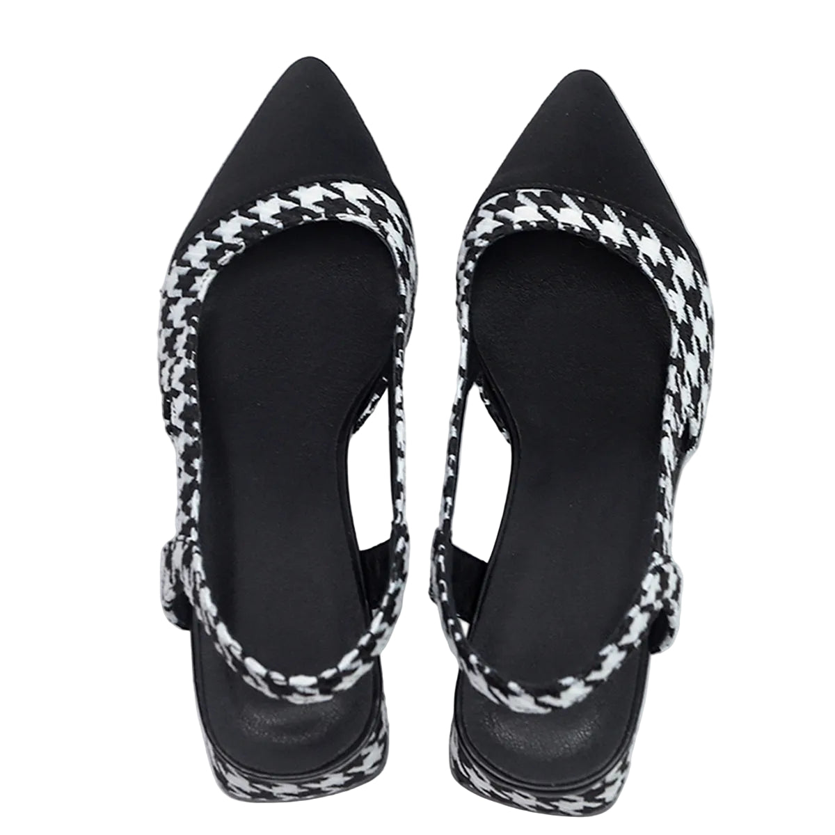 CLASSIC HOUNDSTOOTH SLINGBACK LOW HEELS