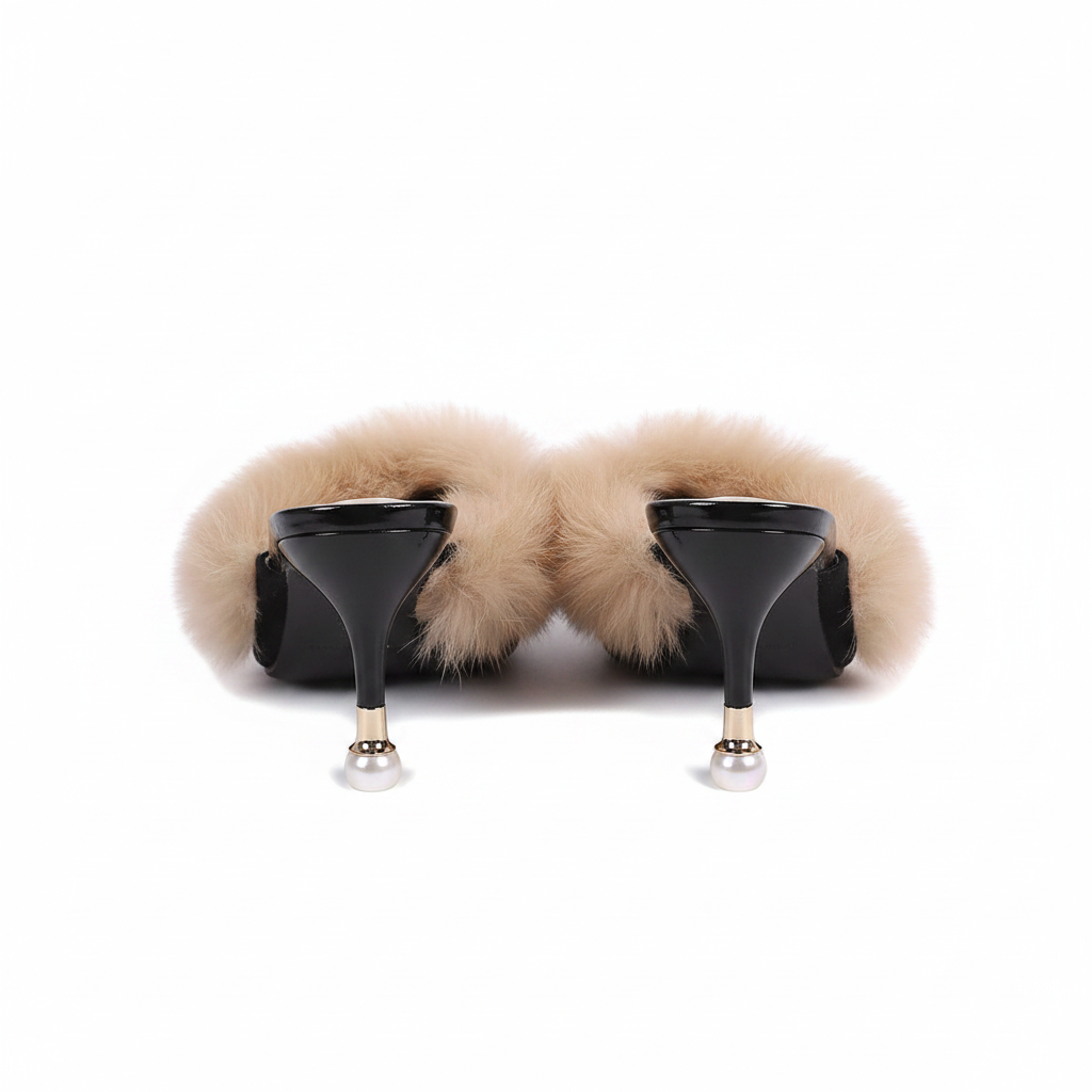 Women's Faux Fur Pointed Toe Mules