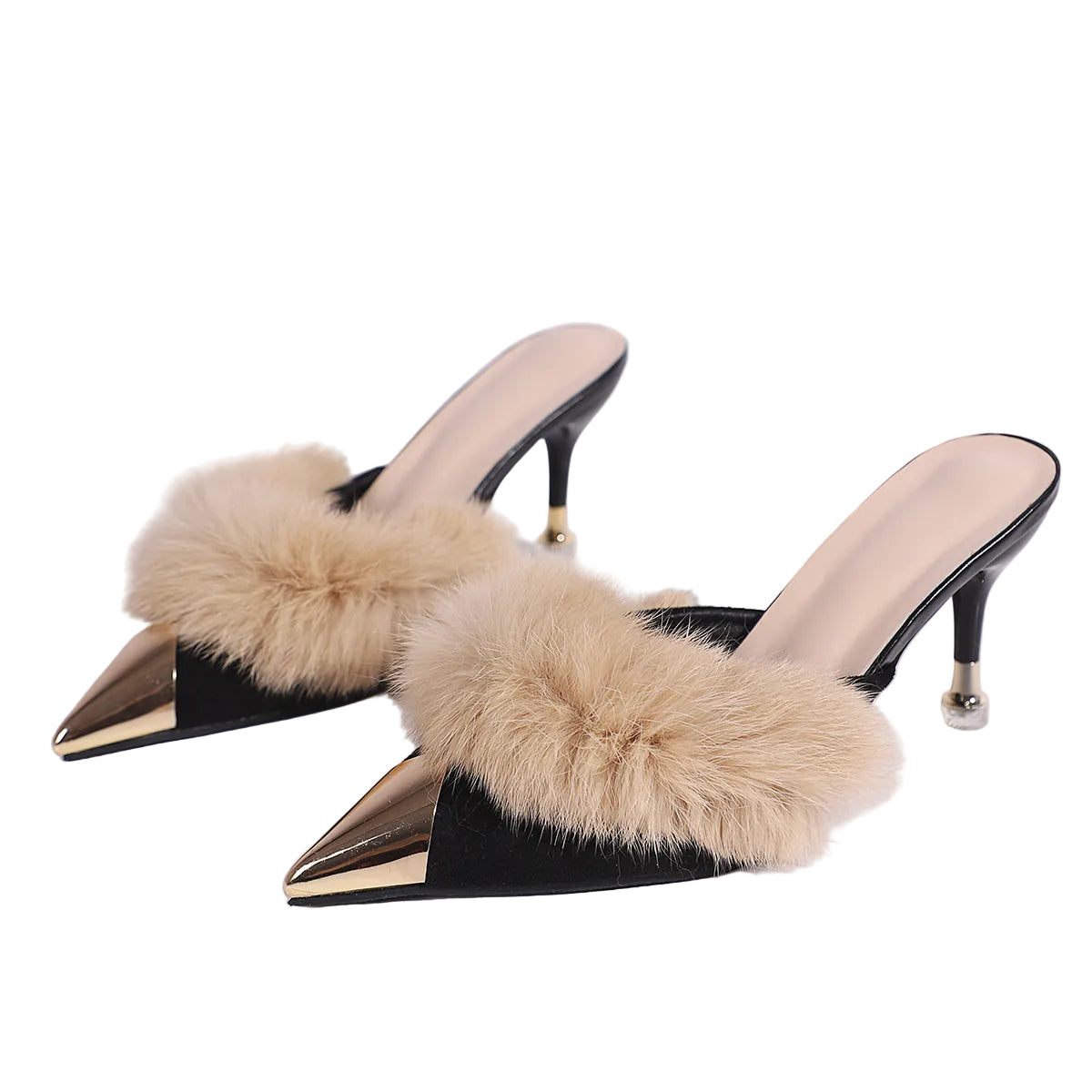 Women's Faux Fur Pointed Toe Mules