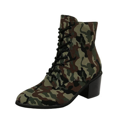Women's Utility Camo Lace Up Ankle Boots