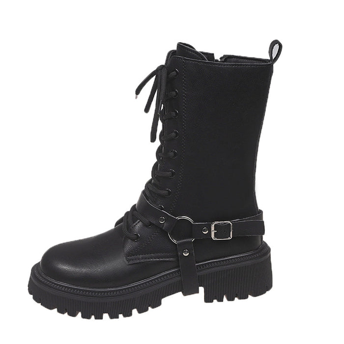 MID-CALF COMBAT BOOTS