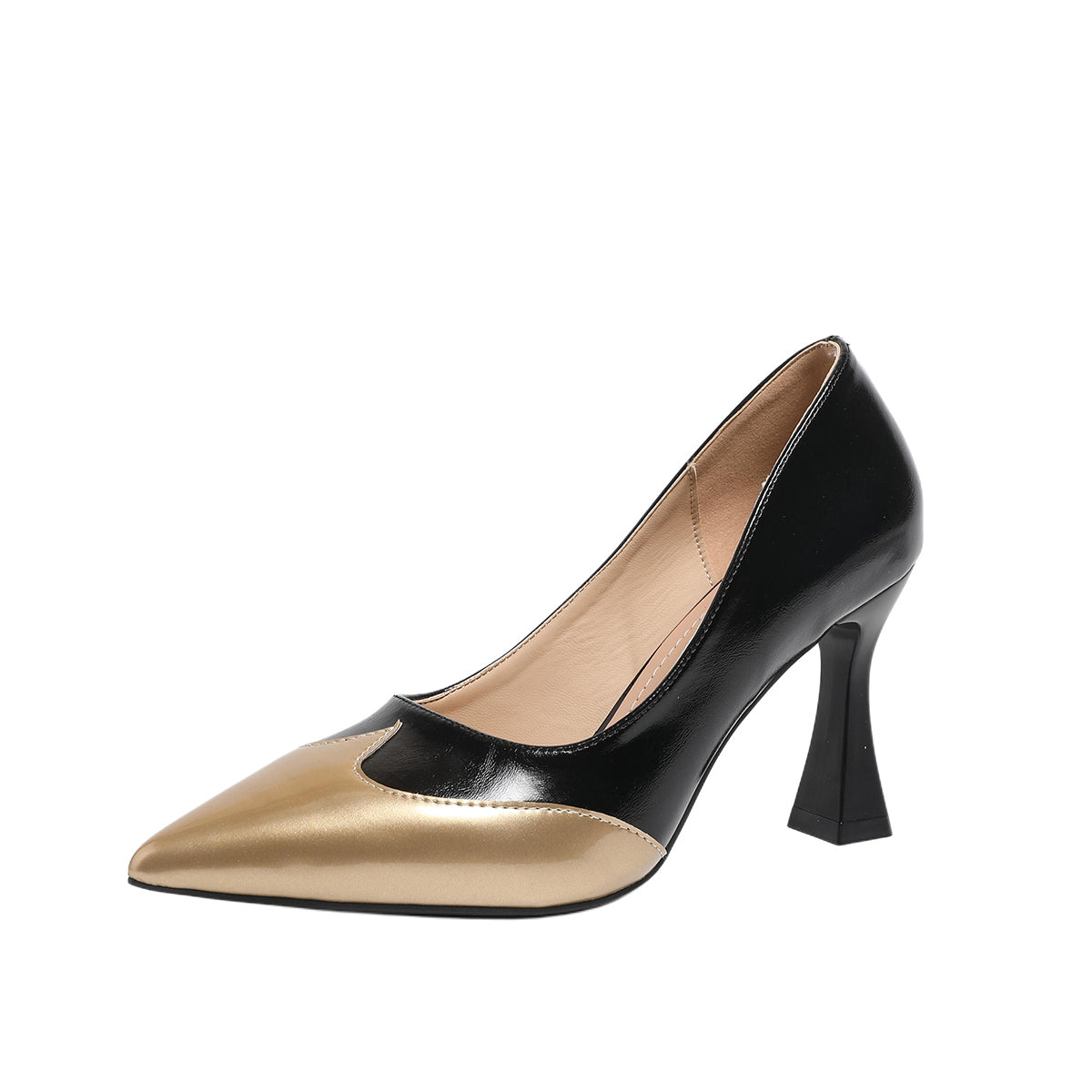 ELEGANT TWO TONE POINTED TOE PUMPS