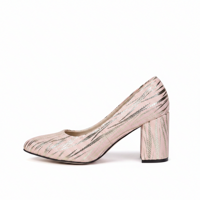 Women's Metallic Print Block Heels