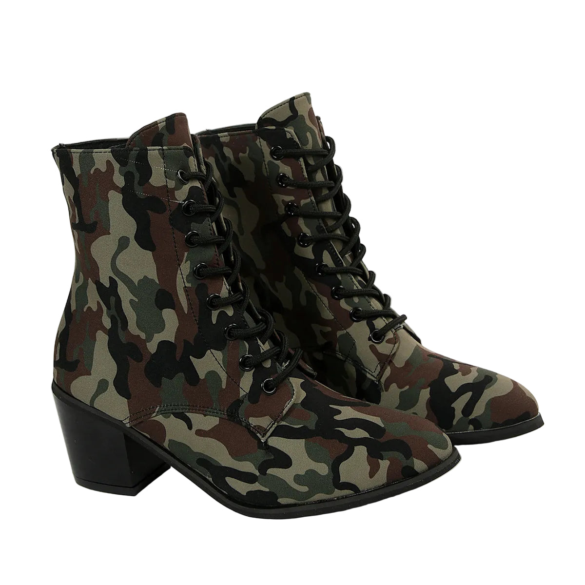 UTILITY CAMO LACE UP ANKLE BOOTS