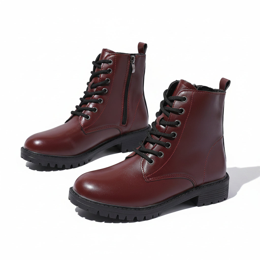 ROUND TOE COMBAT BOOTS