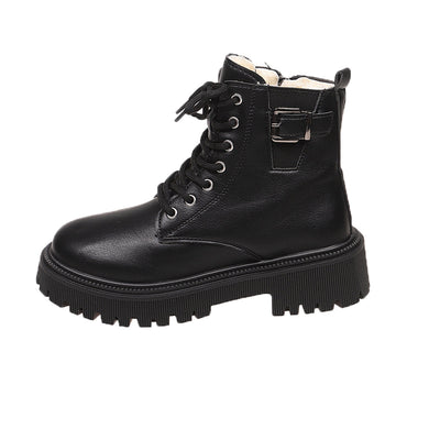 Women's Faux Fur Winter Combat Boots