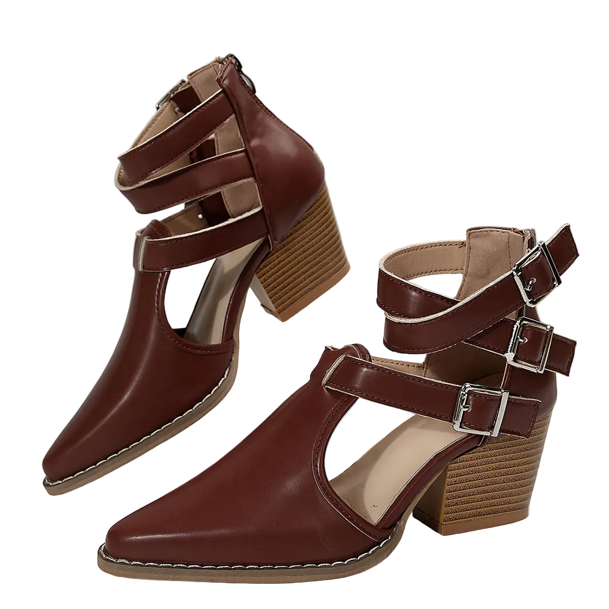 POINTED TOE BLOCK HEELS