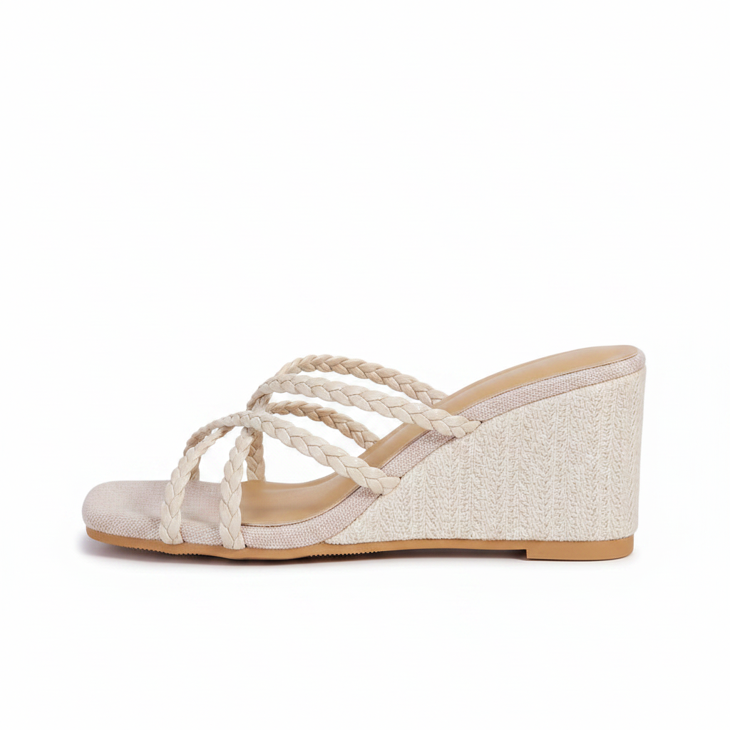 BRAIDED STRAP WEDGE HEELS
