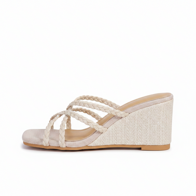 Women's Braided Strap Wedge Heels