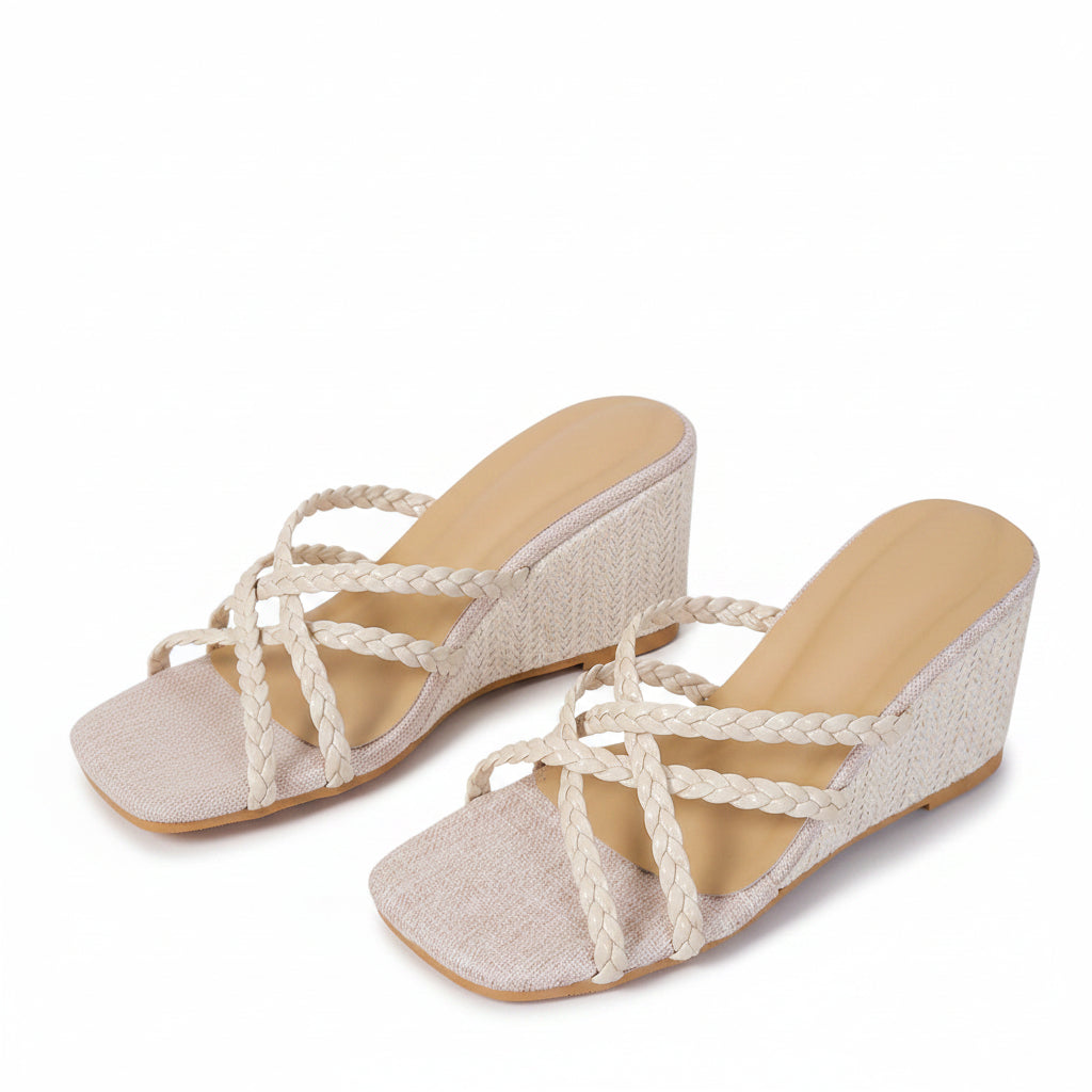 BRAIDED STRAP WEDGE HEELS