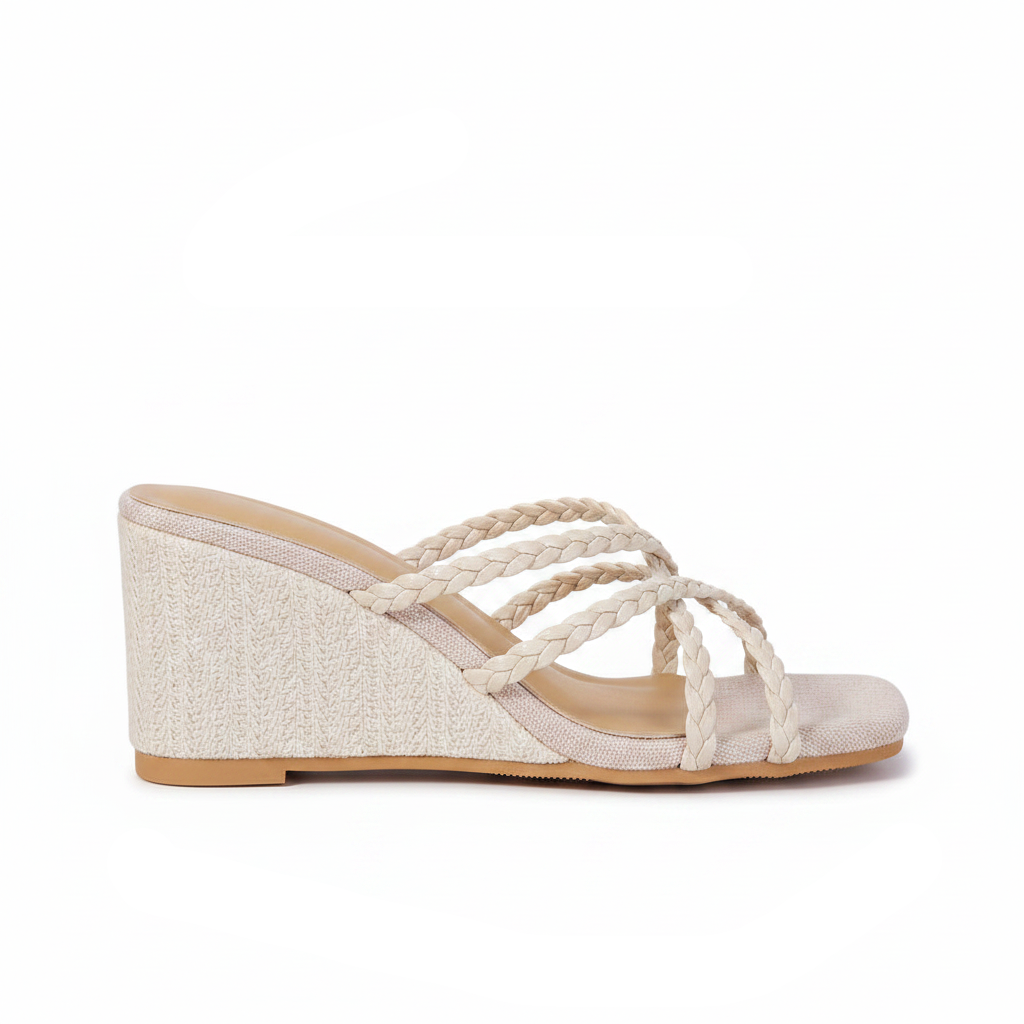 BRAIDED STRAP WEDGE HEELS