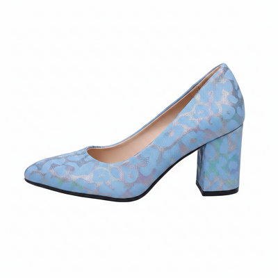 Women's Iridescent Floral Block Heels