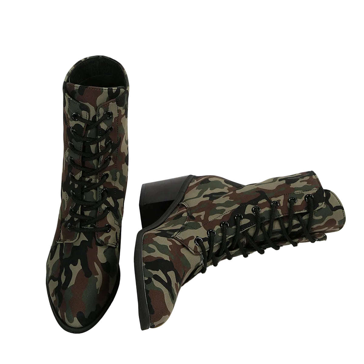 UTILITY CAMO LACE UP ANKLE BOOTS