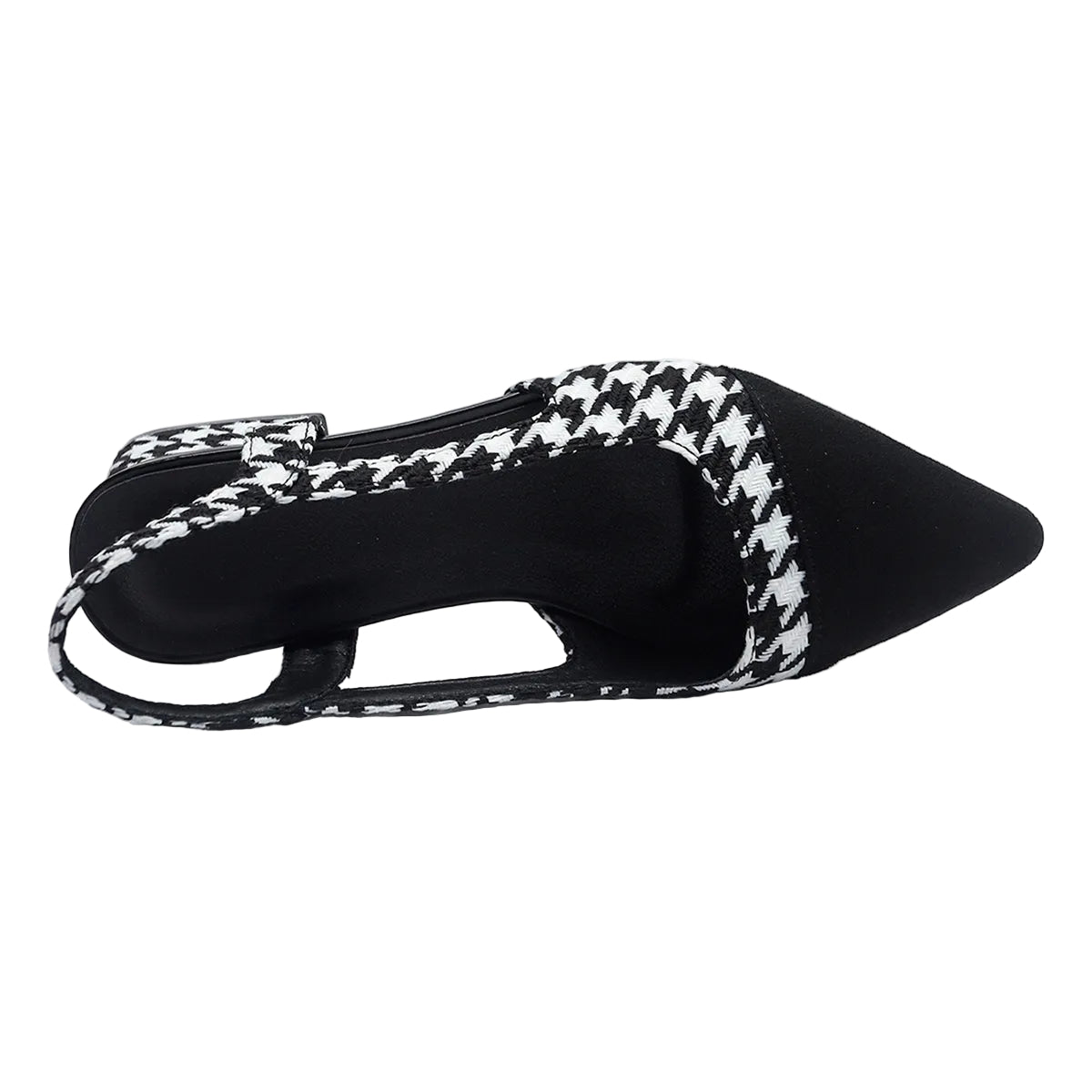 CLASSIC HOUNDSTOOTH SLINGBACK LOW HEELS