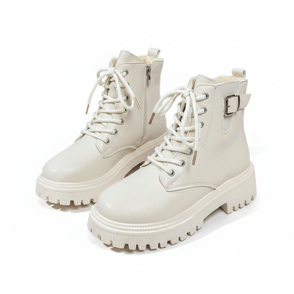 FAUX FUR WINTER COMBAT BOOTS