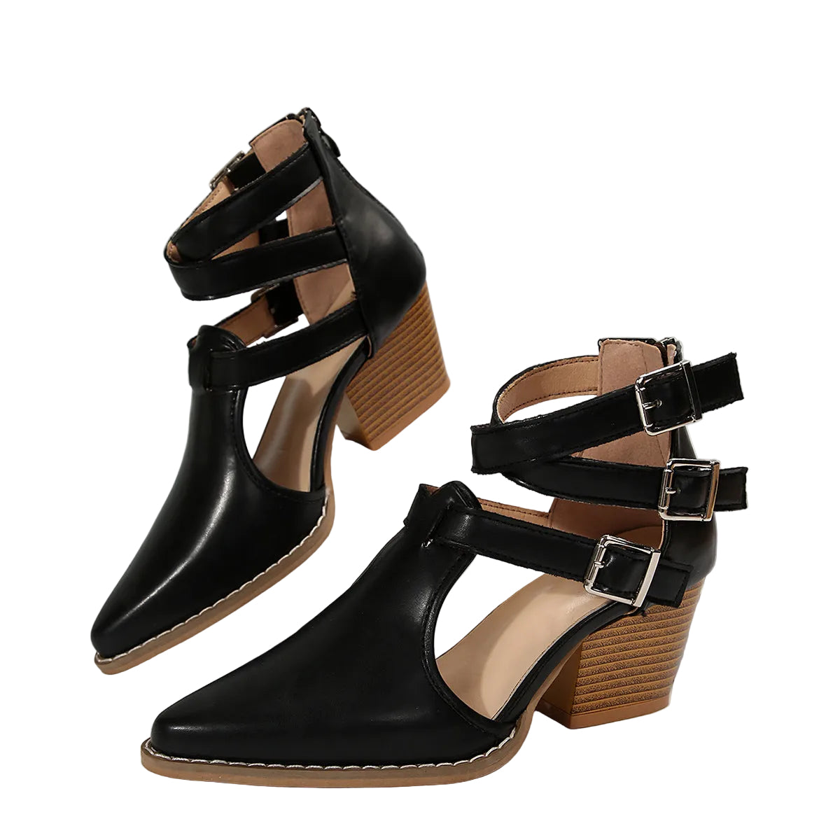 POINTED TOE BLOCK HEELS