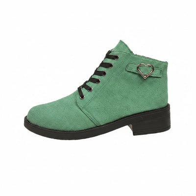 Women's Heart Detail Lace Up Ankle Boots