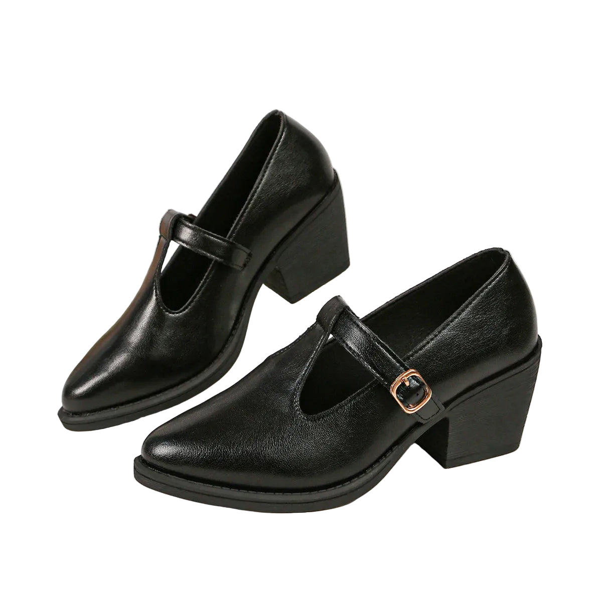 VINTAGE-INSPIRED T-STRAP BLOCK HEEL PUMPS