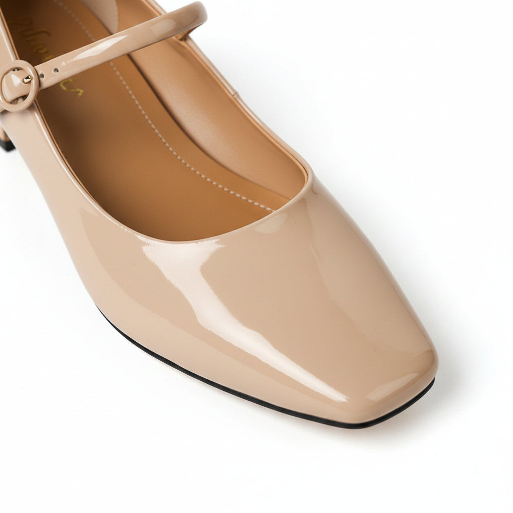 PATENT VEGAN LEATHER MARY JANE HEELS
