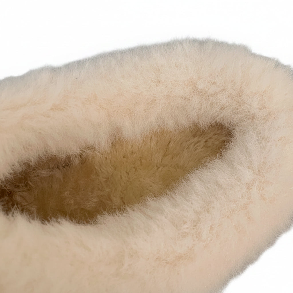 FAUX FUR LINED PLATFORM CLOG MULES