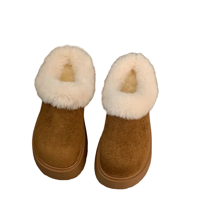 FAUX FUR LINED PLATFORM CLOG MULES
