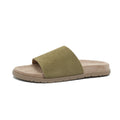 FAUX SUEDE SLIDE SANDALS
